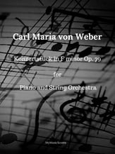 Weber Konzertstuck Op 79 for Piano and String Orchestra Orchestra sheet music cover